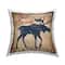 Stupell Industries Vintage Dry Goods Rustic Moose Silhouette Wildlife Throw Pillow, 18" x 18"